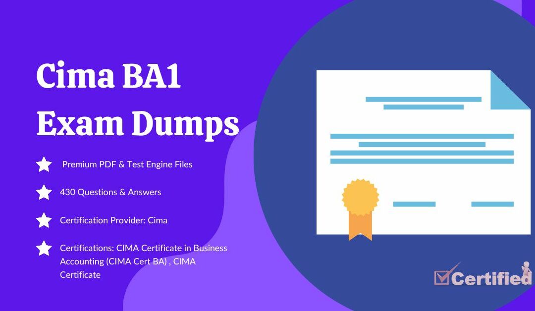 Cima BA1 Online Courses Learn at Your Pace Free Questions